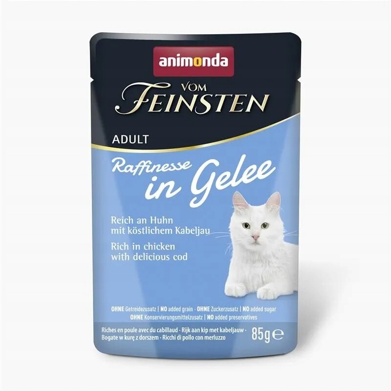 Animonda Vom Feinsten Adult Raffinesse v želé 24 x 85 g - bohaté na kuřecí s treskou