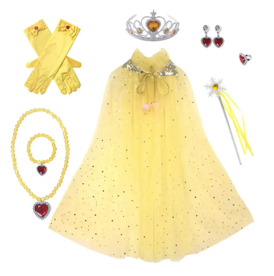 bHome Souprava Žlutá pelerína se šperky a rukavicemi OPBH2226