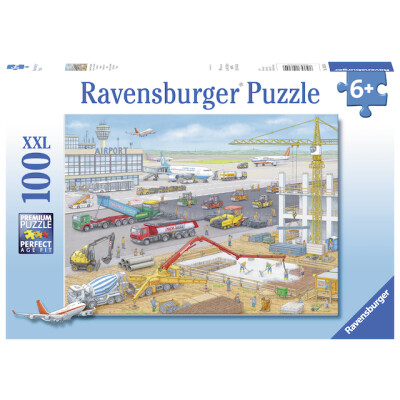 Puzzle Stavba na letišti 100 dílků
