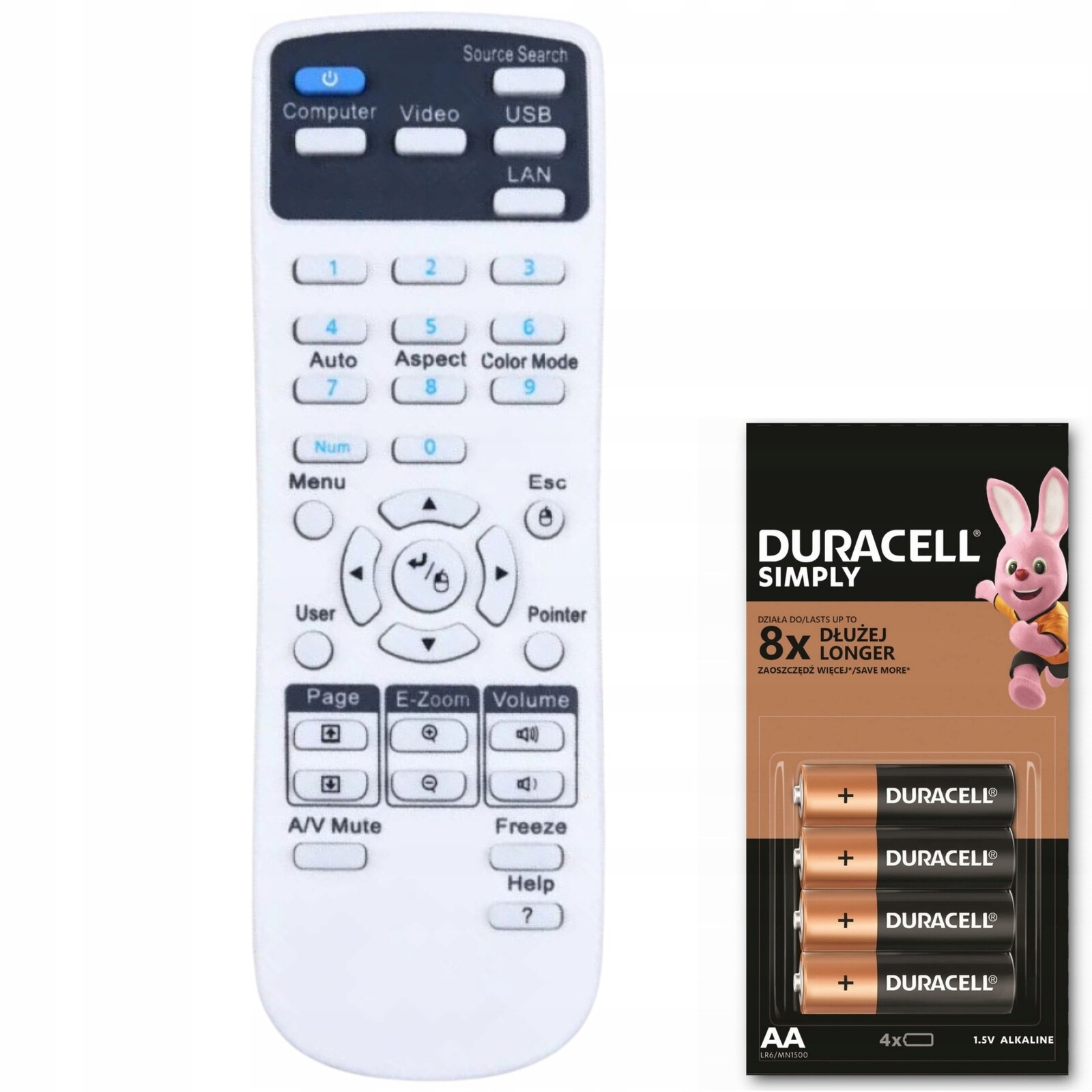 Dálkový Ovladač 1599176 Pro Epson Brightlink 575WI Brightlink 585WI+ Aa Baterie