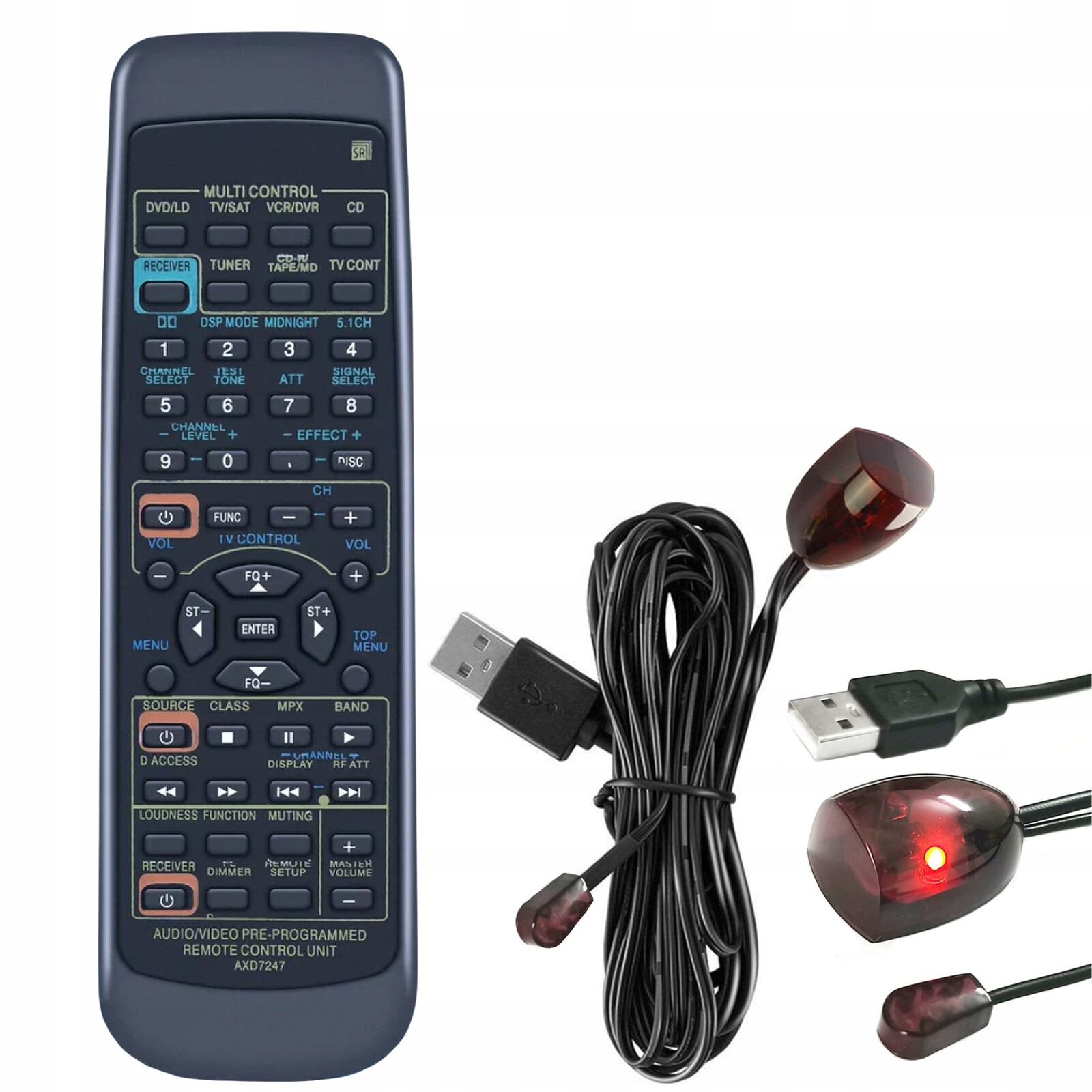 Dálkové Ovládání AXD7247 Pro Receiver Pioneer VSX709 VSX709RDS Kabel Ir