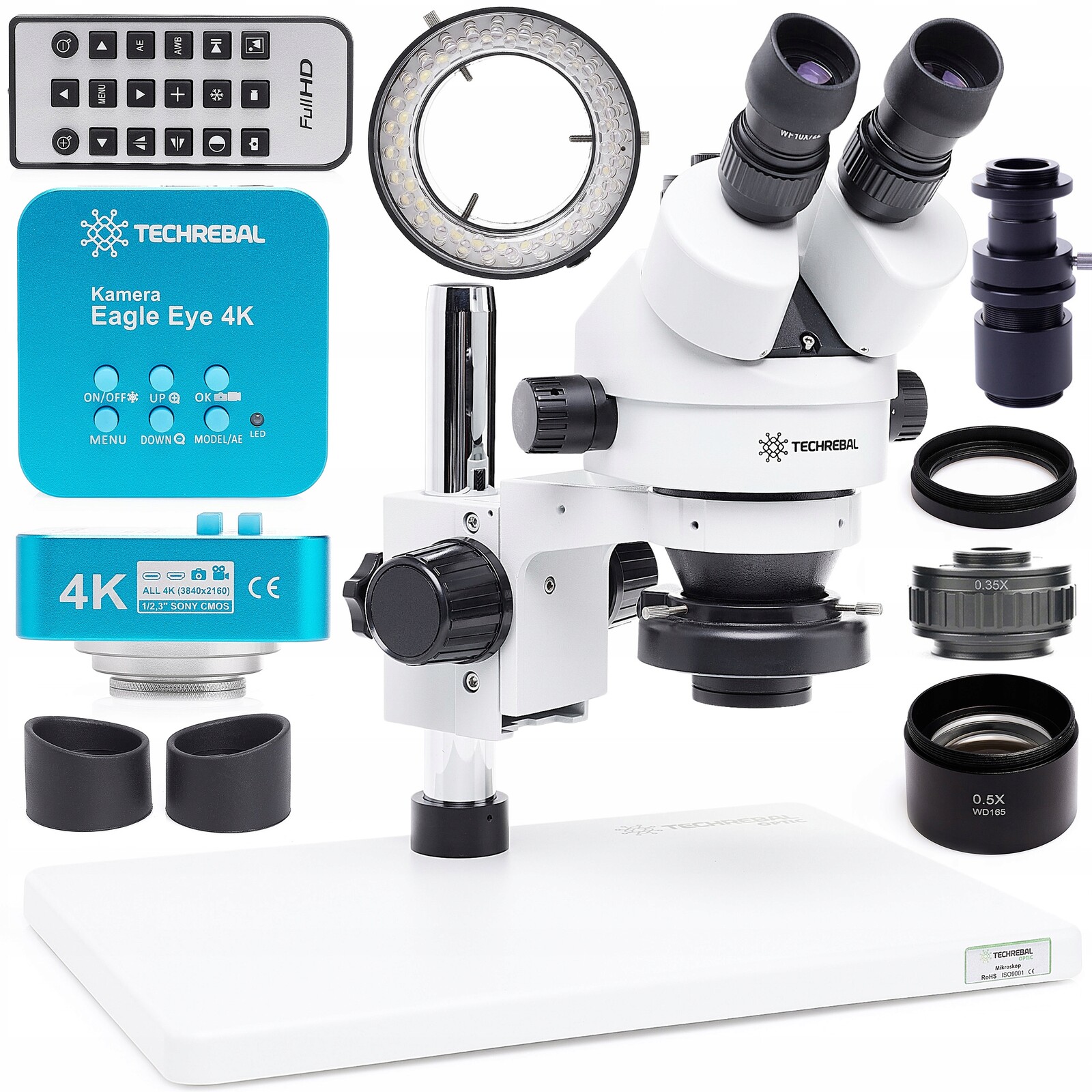 Stereoskopický Optický Mikroskop 10HT Plus A Kamera 4K Hq 56x Led Čočka