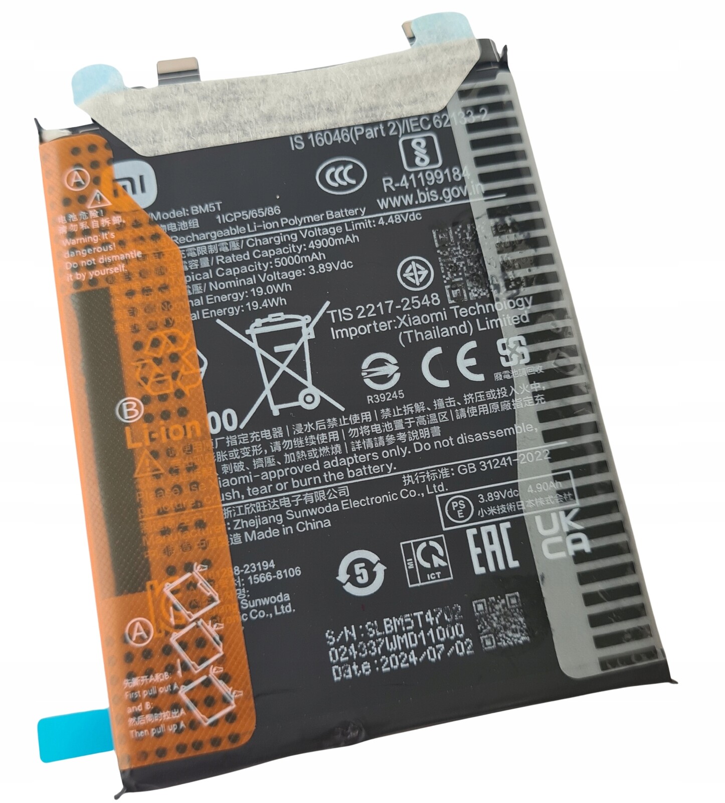 Org Nová originální baterie BM5T Xiaomi 13T/14T X6 ProM6 Pro Note 13 Pro 4G