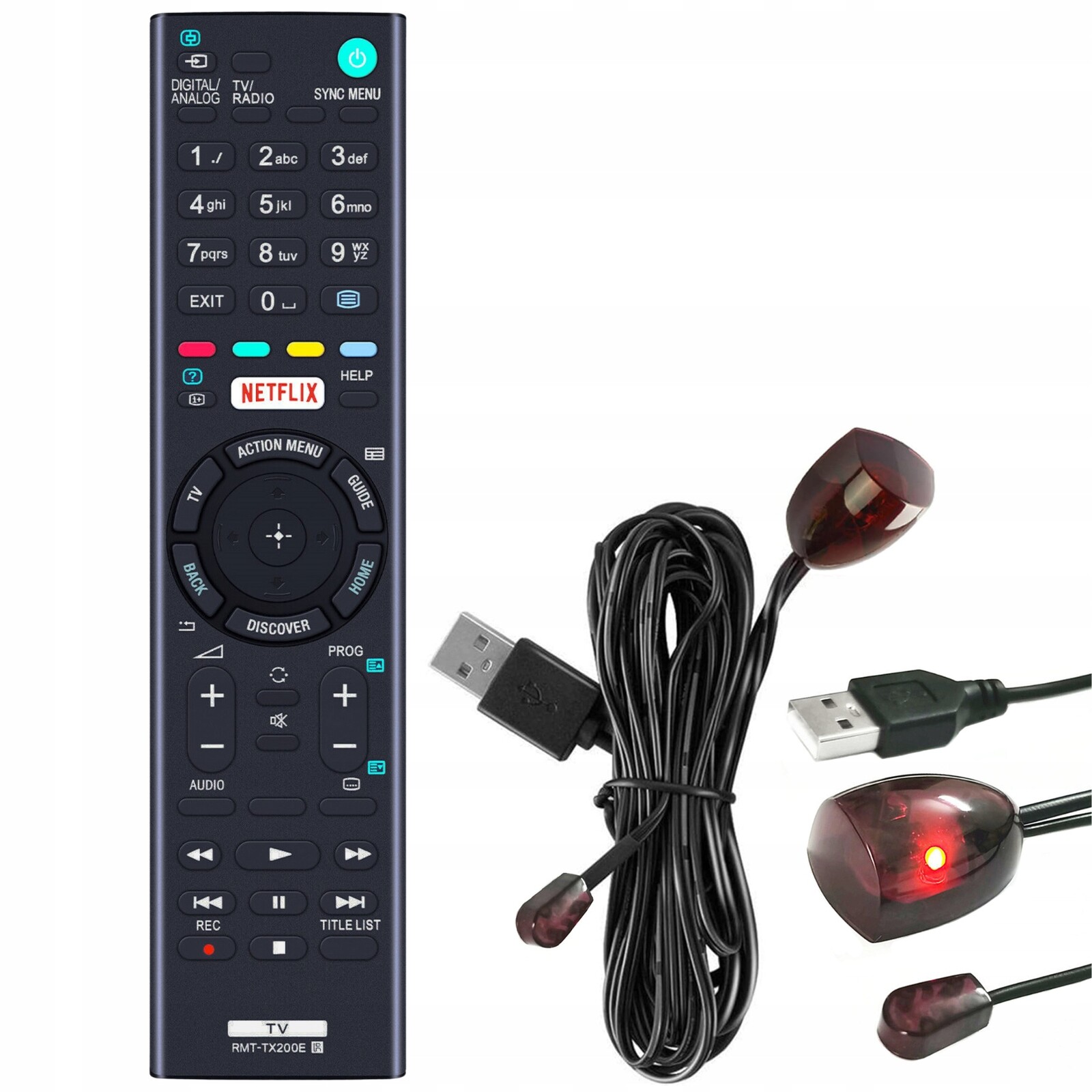 Dálkové Ovládání Pro Tv Sony RMT-TX200E Netflix D-49XD7005 KD-55XD7004 Kabel Ir