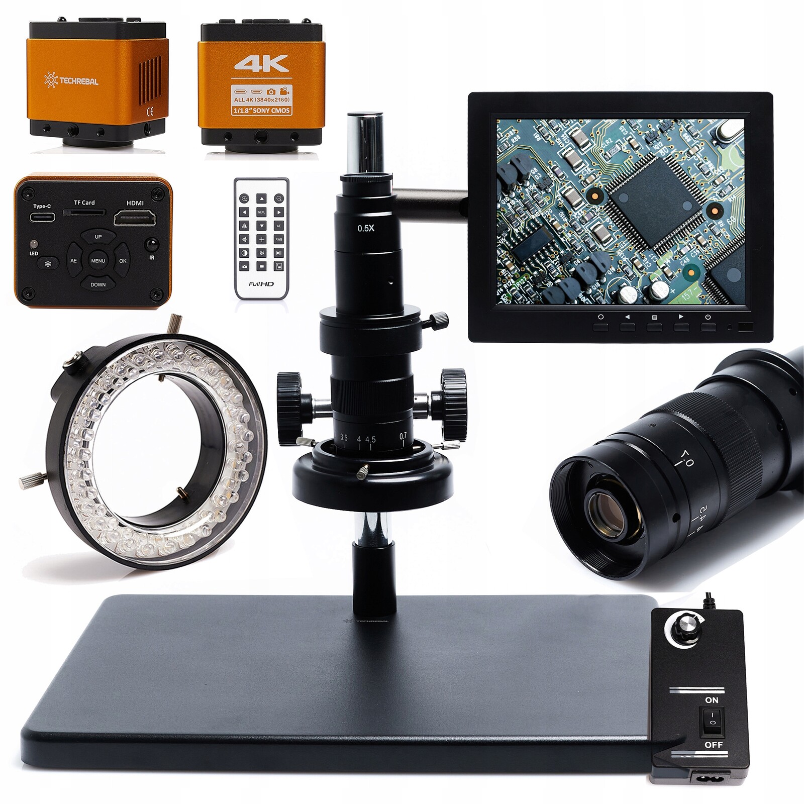 Digitální Mikroskop 10A 7-45X Techrebal Kamera Pro Optika Sada Osvětlovačů