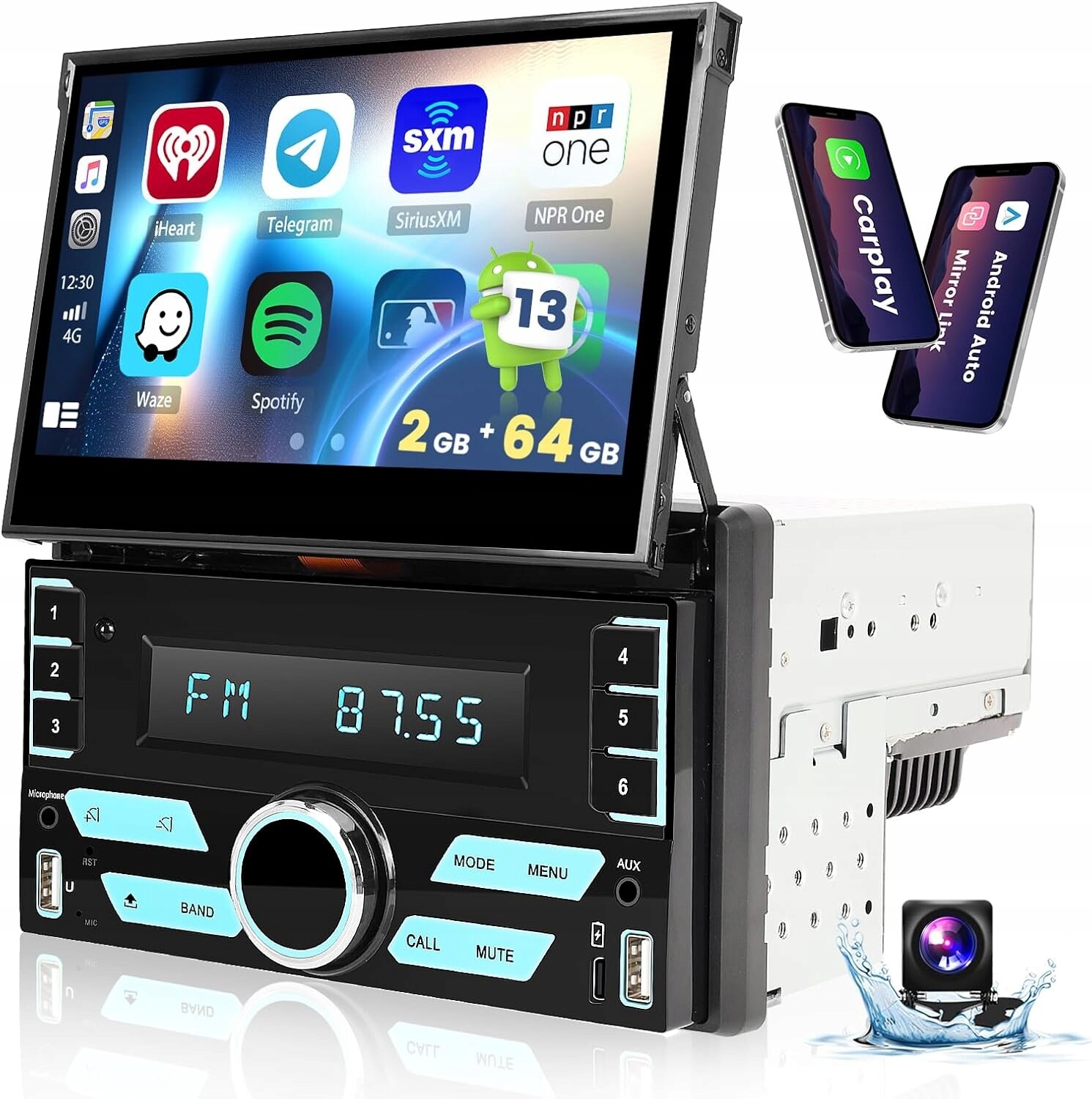Inefala Autorádio 2G/64G Bluetooth 2 Din s 7