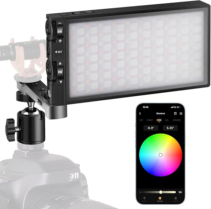 Rgb Led lampa Pixel G1s 12W 360° 1500lx foto video 12 efektů Akumulátorová