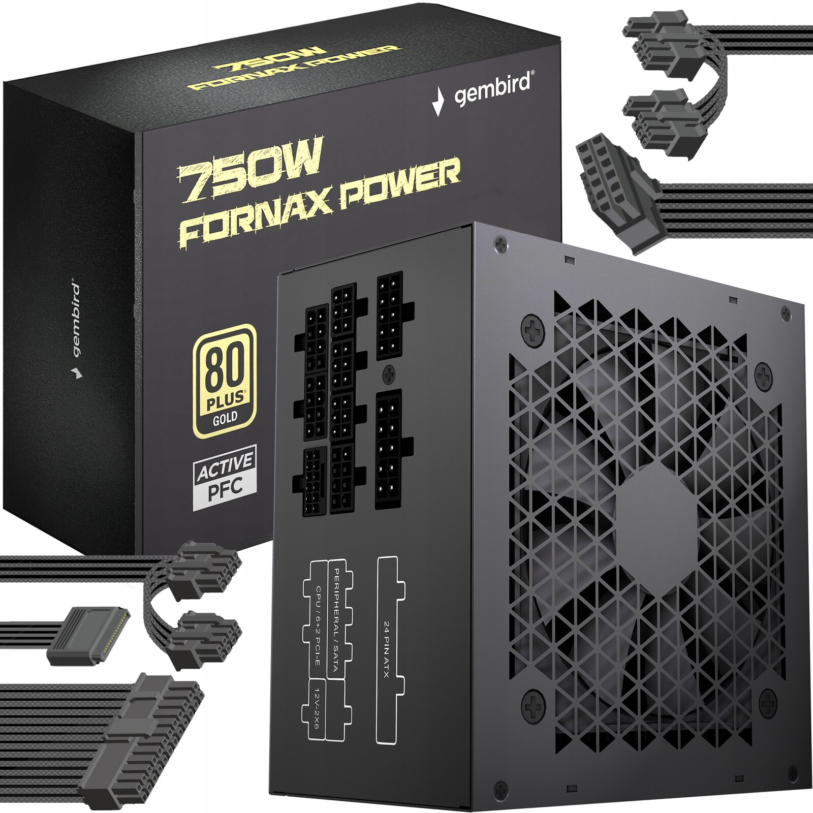 Napájecí zdroj pro počítač 750W modulární 80 Plus Gold Atx 3.1 12VHPWR Rtx 50xx