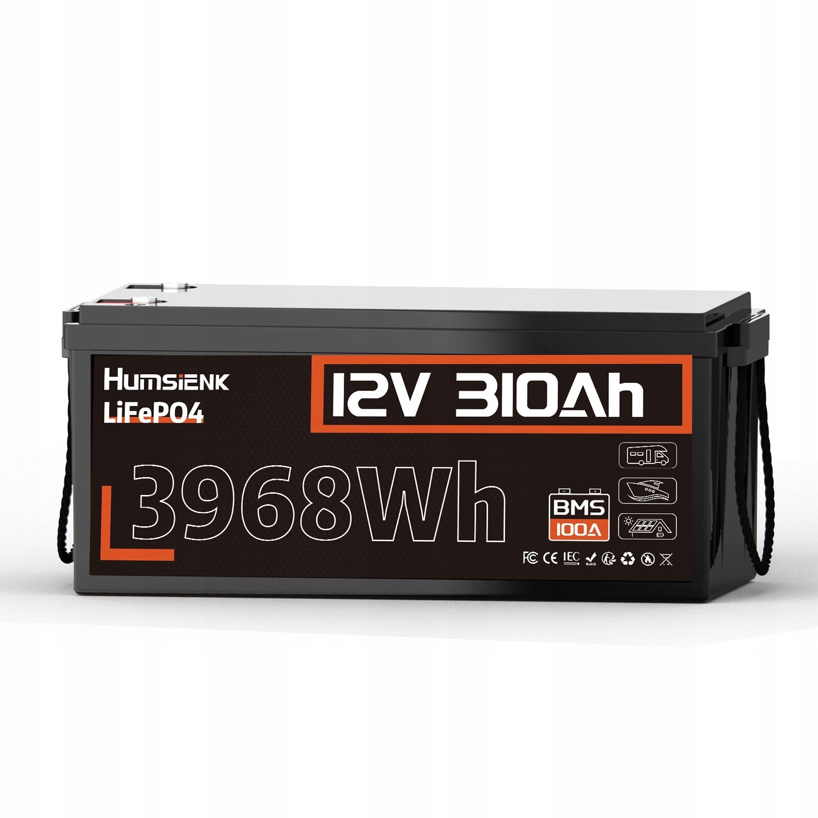 Akumulátor LiFePO 4 12V 310Ah s Bms 100A – 3968Wh pro karavany, solární lodě