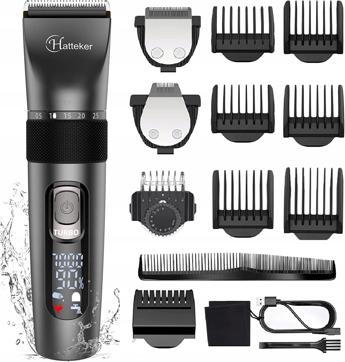Hatteker RFC-695 Stříhací strojek na vlasy vousů 3 rychlosti sada