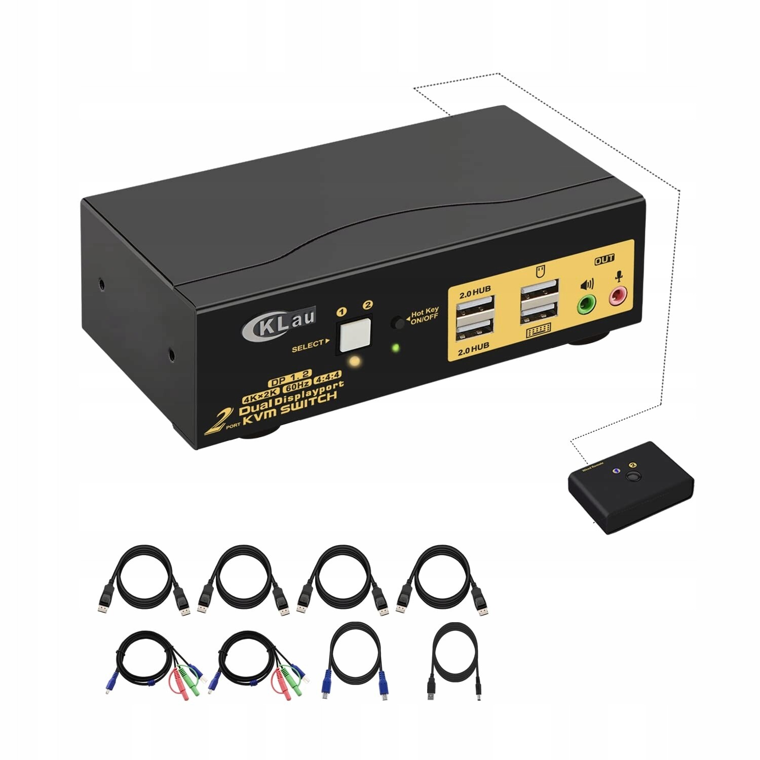 Kvm přepínač CKLau 2-portový Displayport