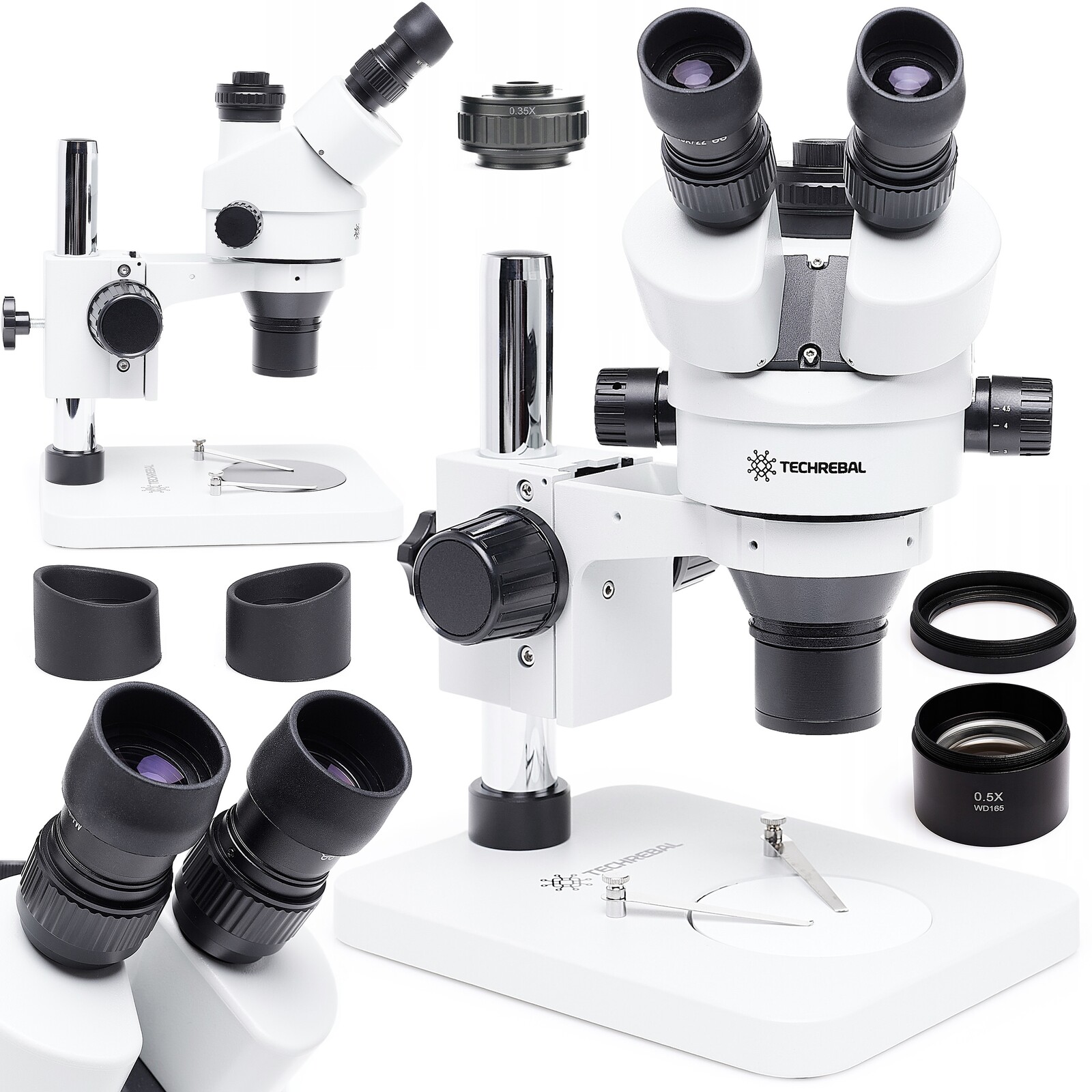 Optický Stereoskopický Mikroskop 10HT Plus 7-45X Barlow 0,5x Adaptér 0,35x