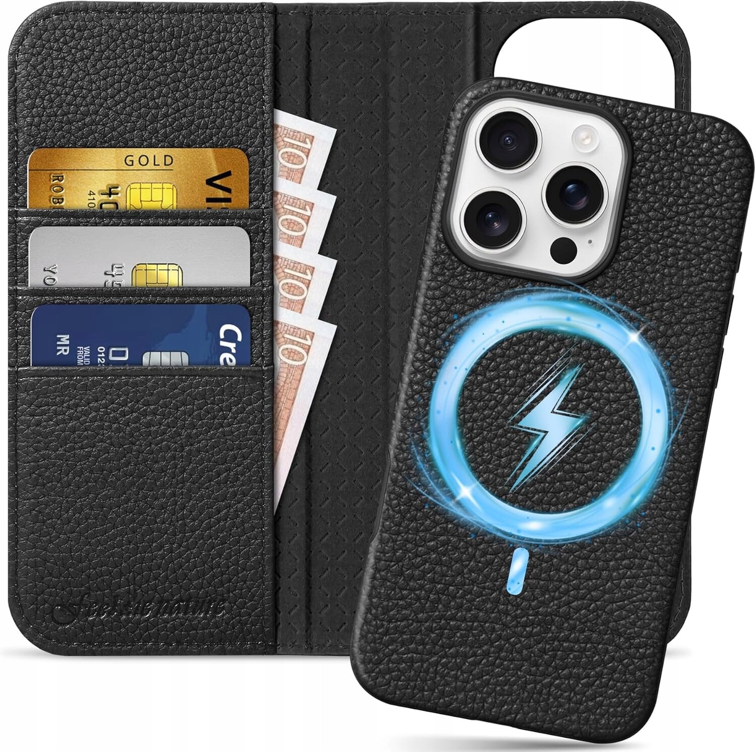 Pouzdro s klopou Zadní Kryt 2 v 1 Magsafe Shieldon pro Apple iPhone 16 Pro, černé