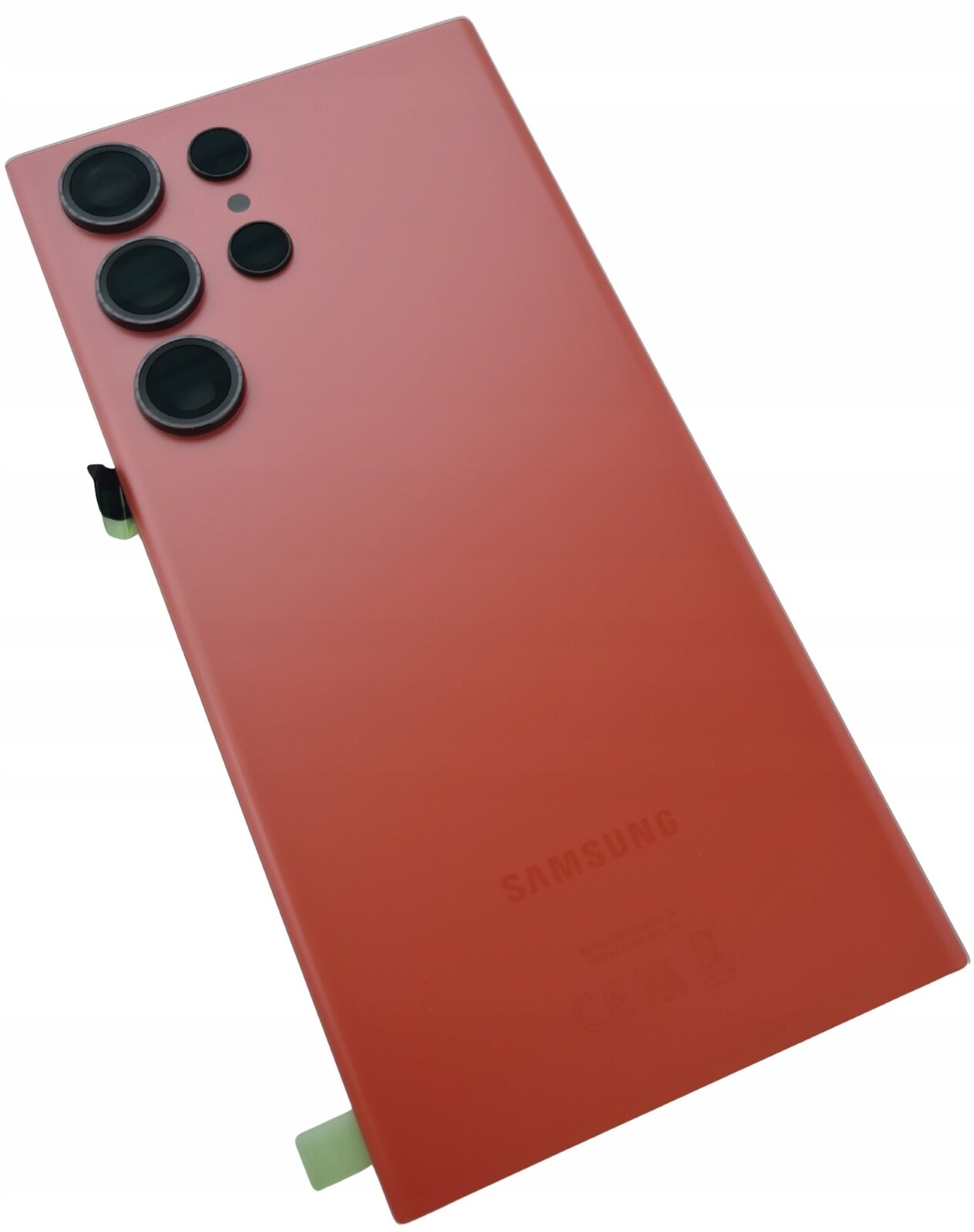 Org Klapka Originální zadní zadní kryt pro Samsung Galaxy S23 Ultra S918 červená