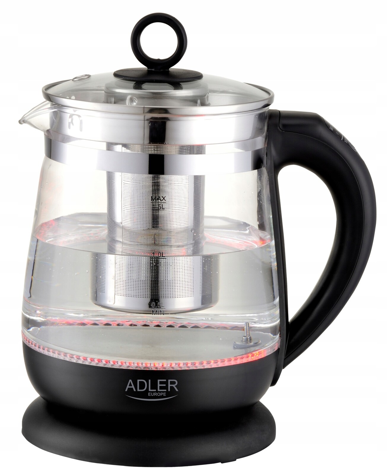 Skleněná elektrická konvice s regulací teploty a podsvícením 1,5 l