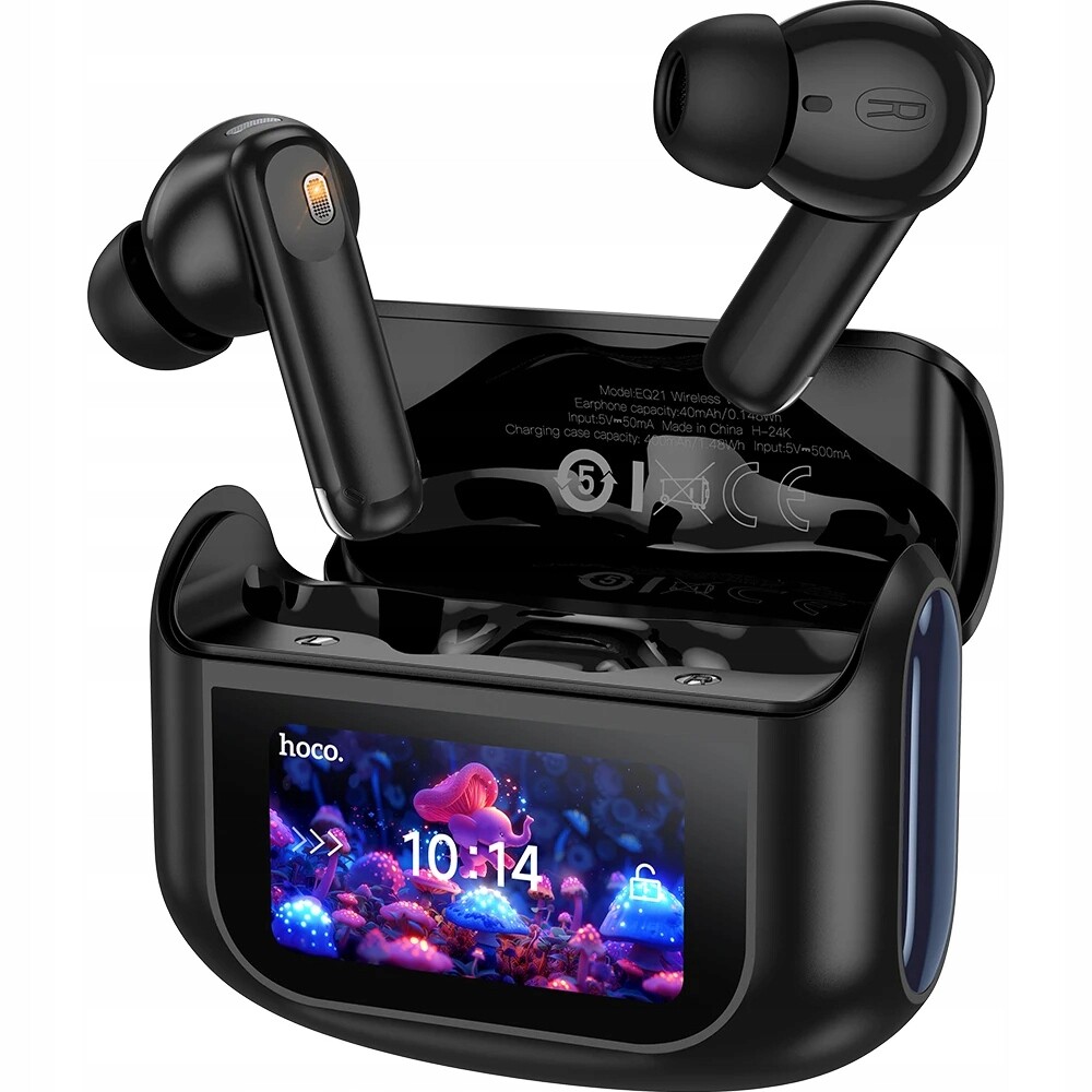 Bezdrátová sluchátka Hoco EQ21 s LCD displejem Anc Enc černá