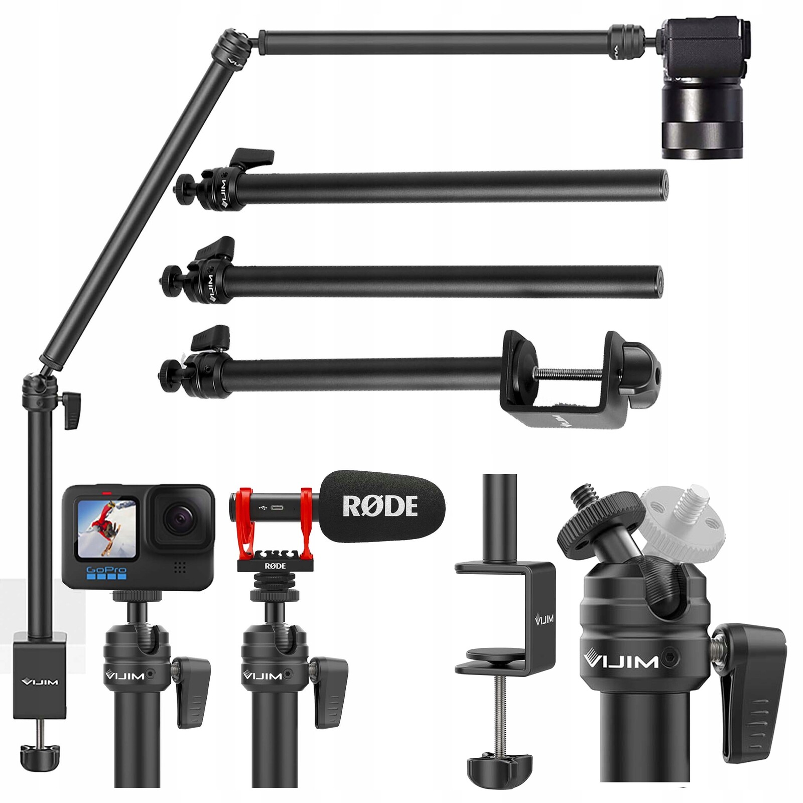 Stativ, Rameno, Rádiový Stolní Držák Pro Mikrofon, Nastavitelný Držák