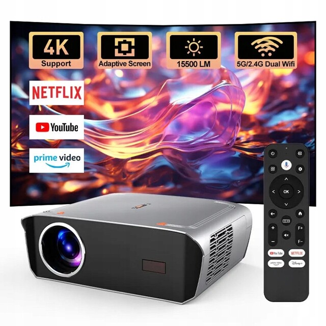Projektor 50000LM Wifi Android Smart Tv Full Hd 4K Autofocus 300