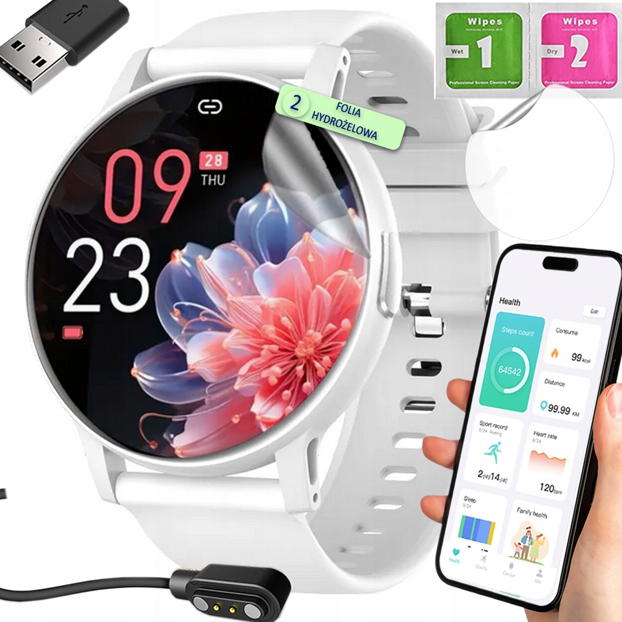 Chytré Hodinky Polské Menu Hovory Sport Smart Watch Dámské A Pánské
