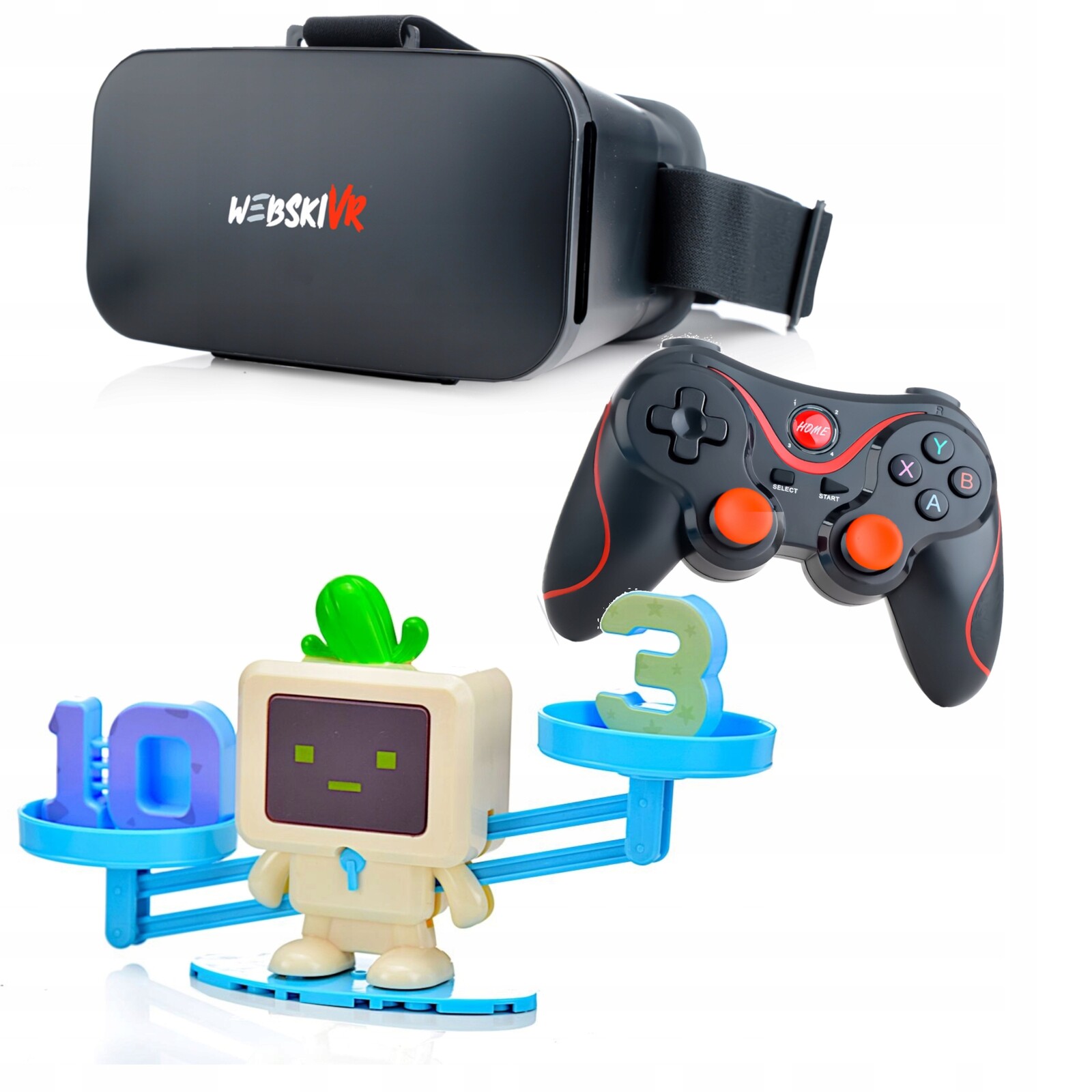 Dárek K Svátku Brýle Vr 3D+GAMEPAD+ROVNORAMENNÁ Váha Robot Matematik