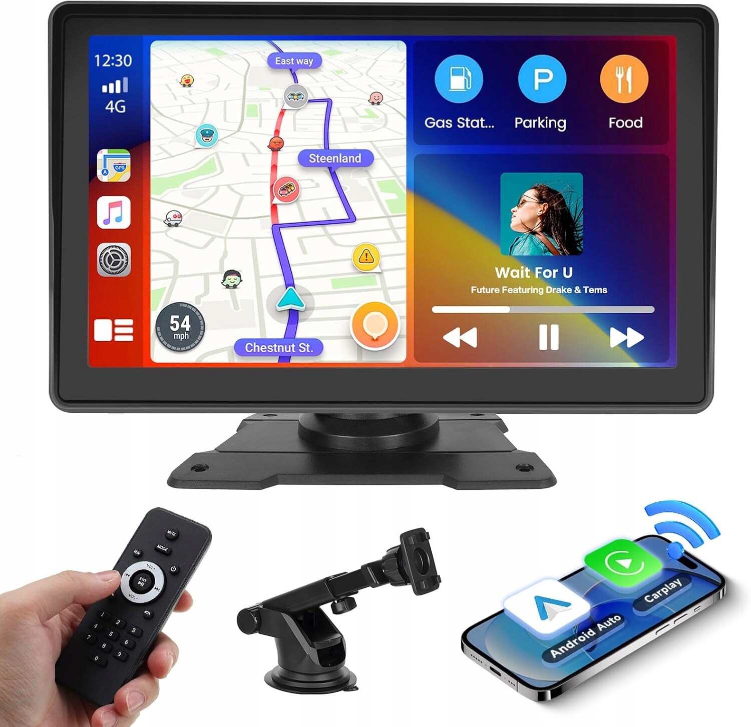 Inefala Přenosné autorádio Android Car 7palcový Carplay displej