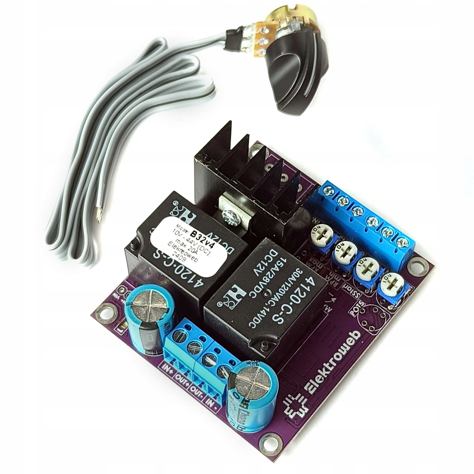 Regulátor otáček motoru vlevo/vpravo Pwm DC s soft startem 11V-44V 20A 880W