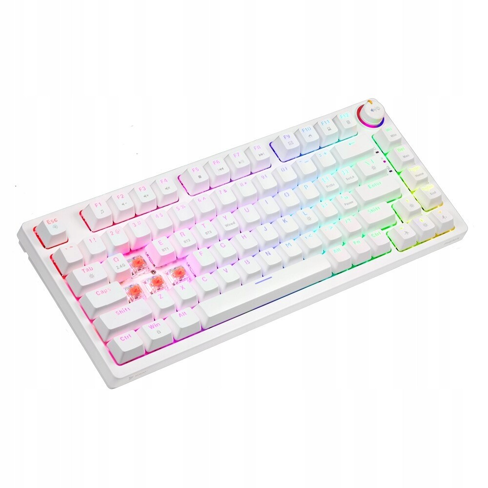 Mechanická bezdrátová klávesnice Phenix White Gateron Red Pro, Abs