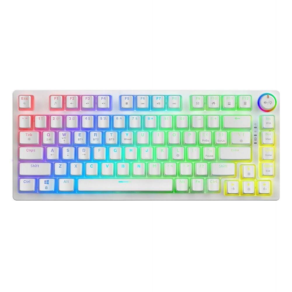Mechanická bezdrátová klávesnice Savio Phenix White Gateron Yellow