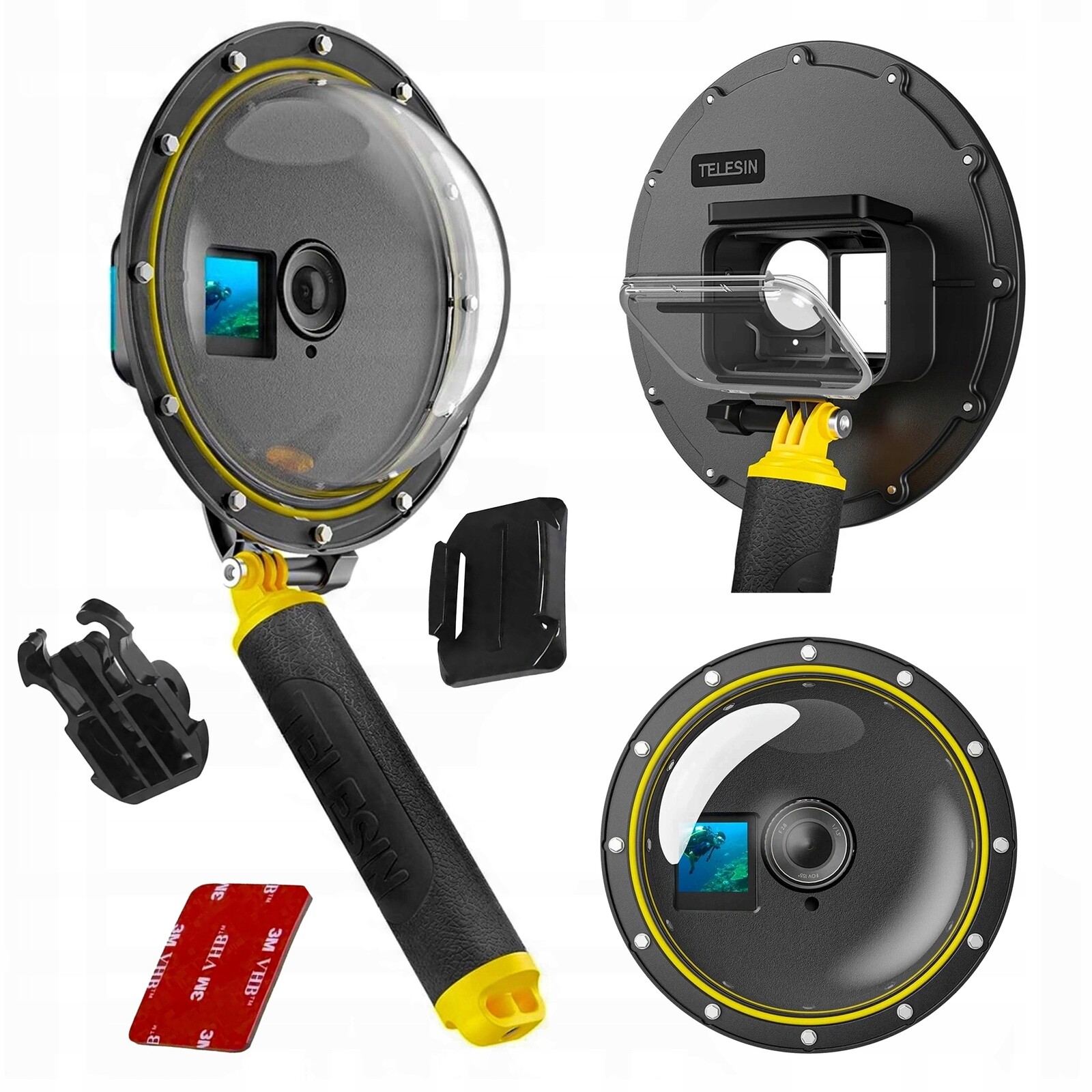 Příslušenství pro Dji Action 5 4 3 Telesin Dome Podvodní pouzdro Držák J-Hook