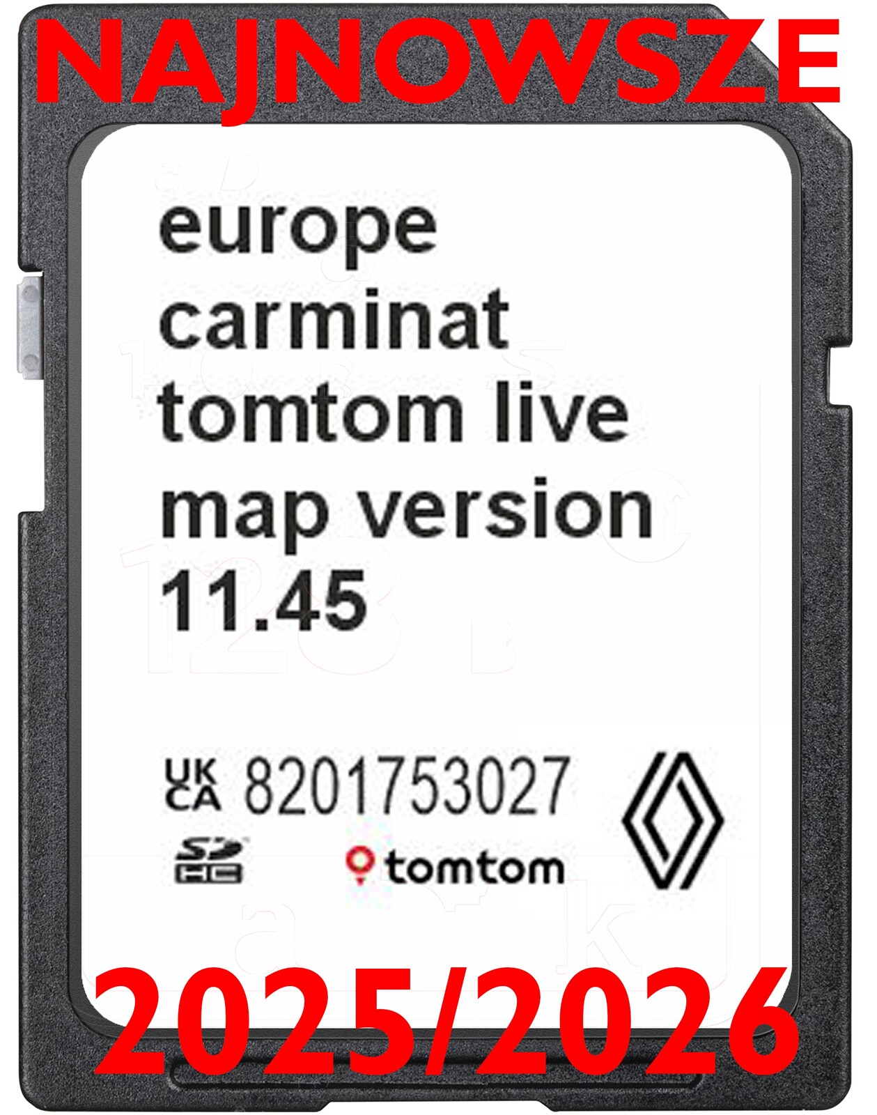Mapa Karta Renault Tomtom Carminat Live 11.45 2025/2026 Europa Rychlostní Radary