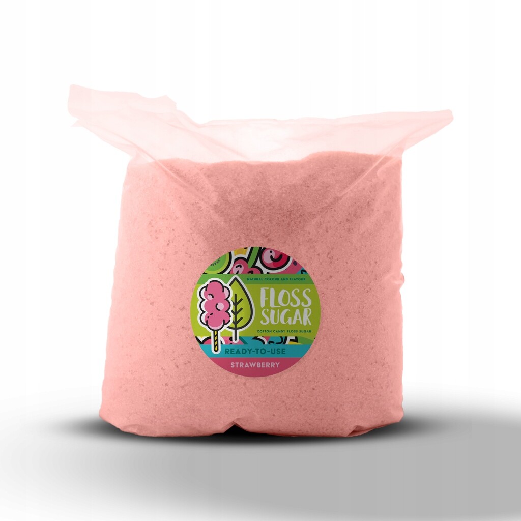 Přírodní Cukr na cukrovou vatu Jahoda 5KG