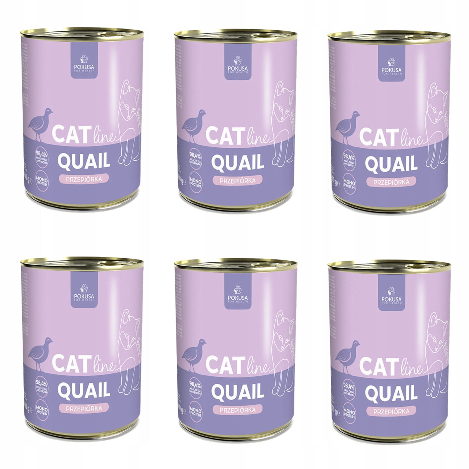 Pokusa CatLine krmivo pro koťata Křepelka 6x400g Set