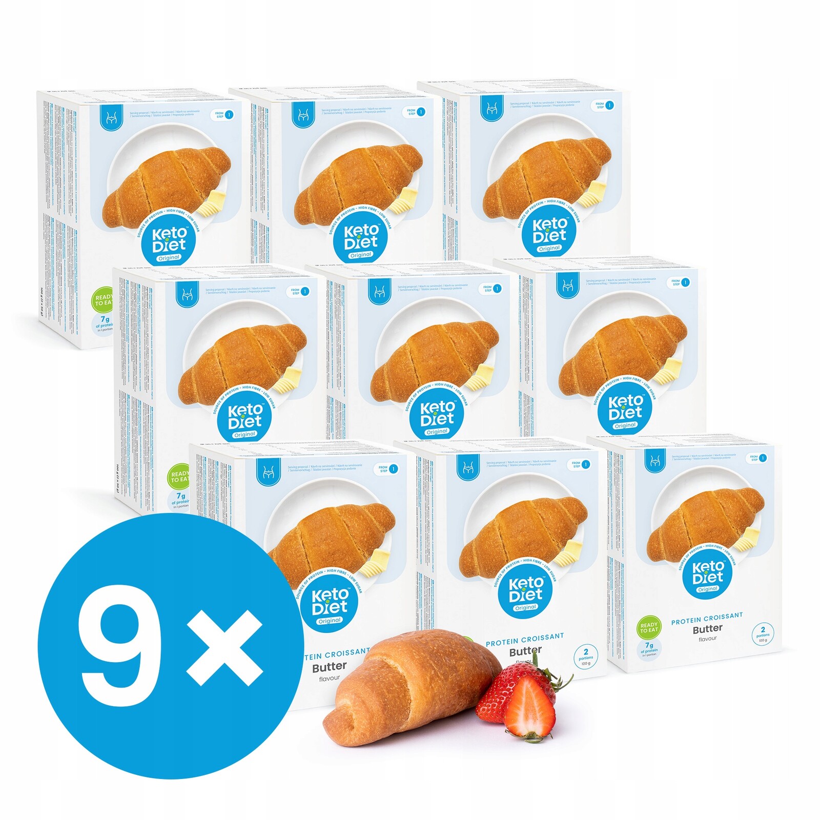 Proteinový croissant máslová příchuť Multipack (18 ks 9 porcí)
