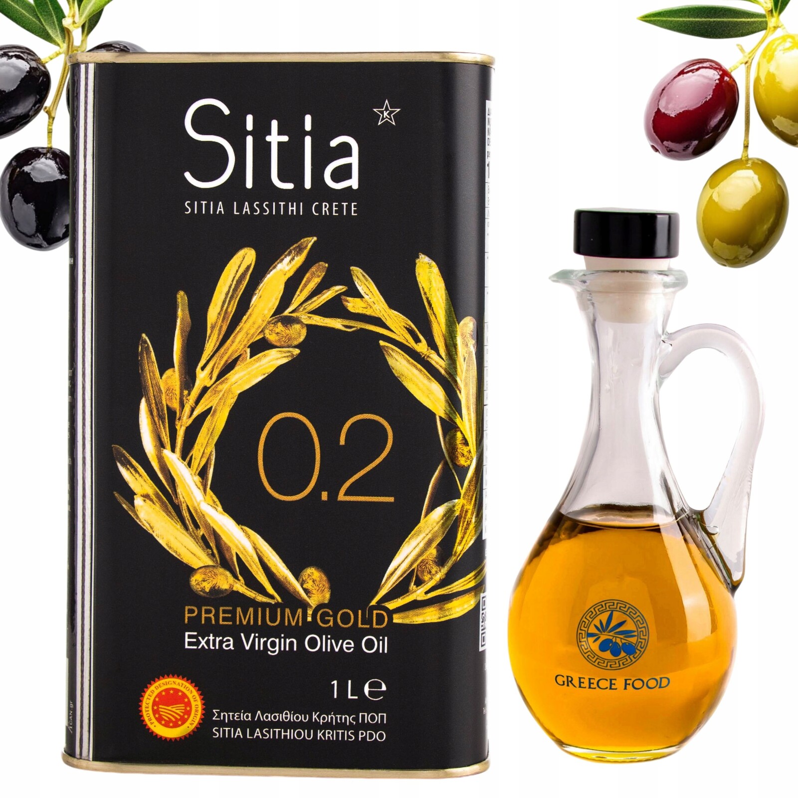 Řecký extra panenský olivový olej Premium Sada oliv Z Řecka 3 x 1L