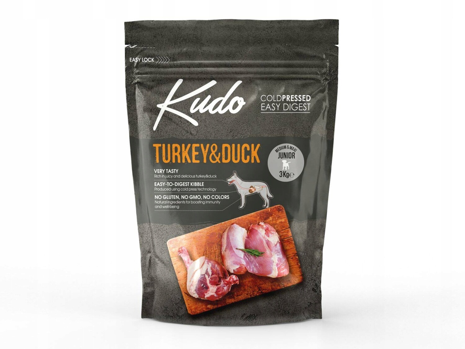 Krmivo Kudo Cold Pressed Krůta&Kačka Medium Maxi Junior 3kg
