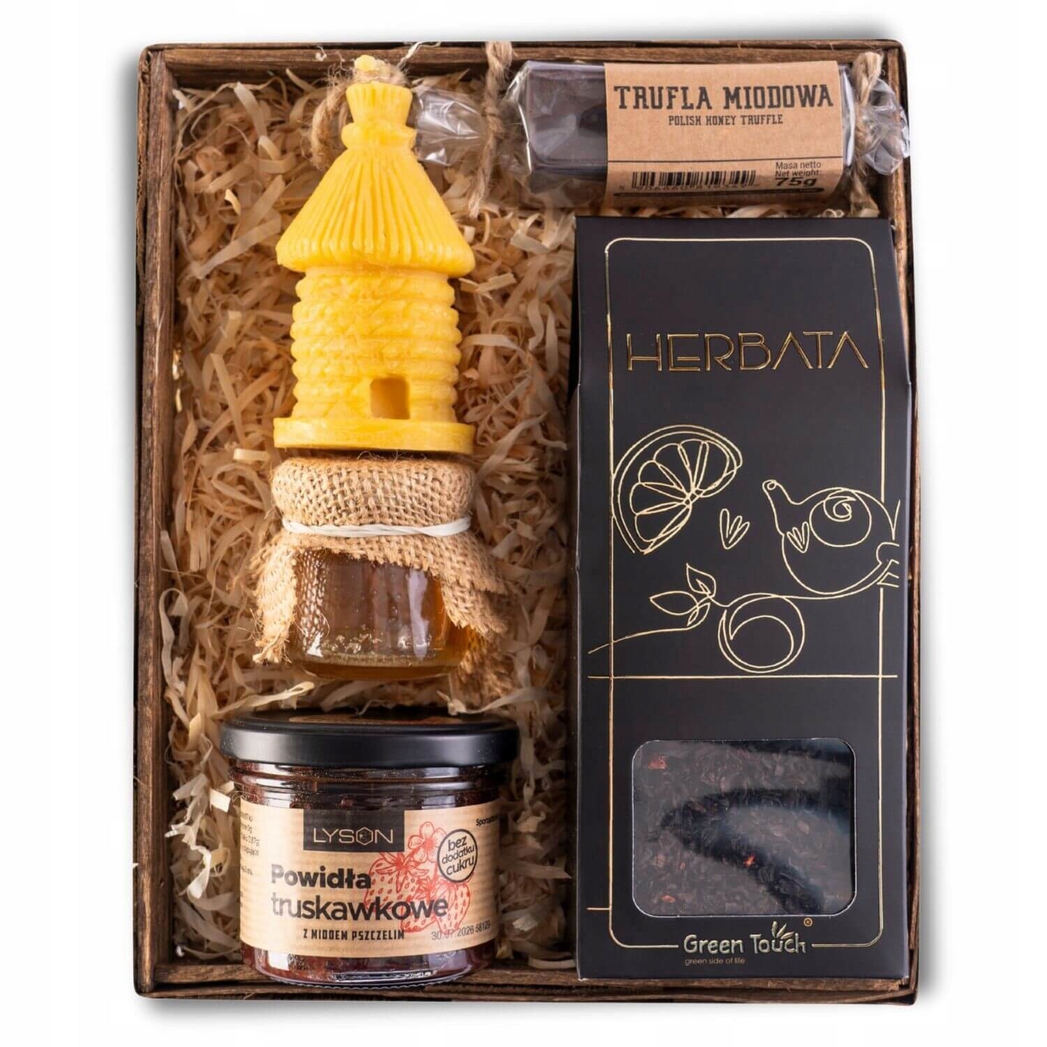 Set Čaj Dárek Koš Box Se Svíčkou A Sladkostmi Dárek K Narozeninám