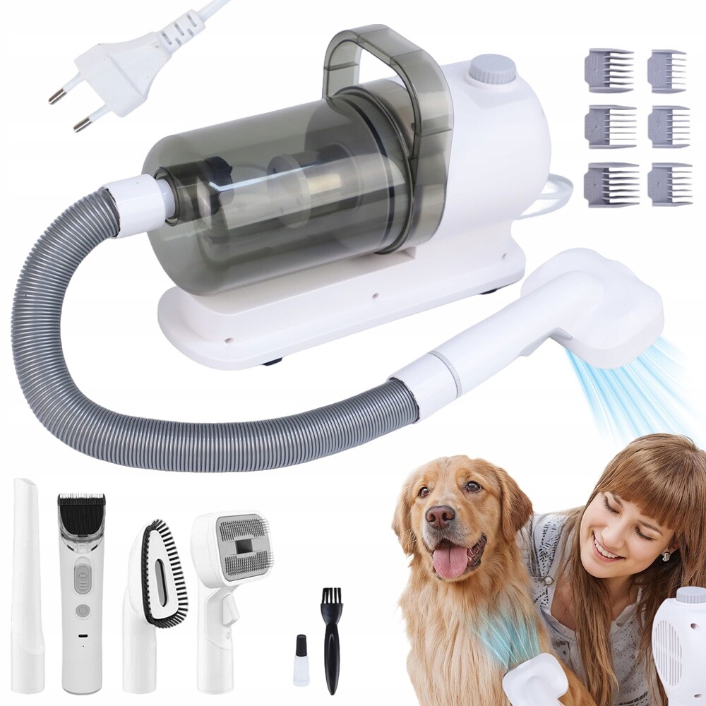 Sada pro péči o srst psa Sušička Zastřihovač Vysavač 6v1
