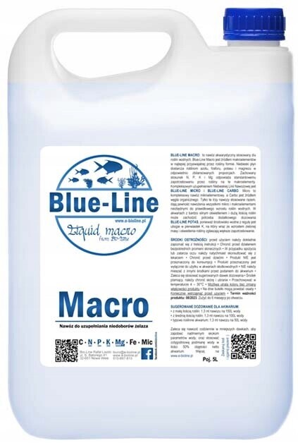 Blue-Line Macro 5L Doplňkové makroprvkové hnojivo pro akvarijní rostliny