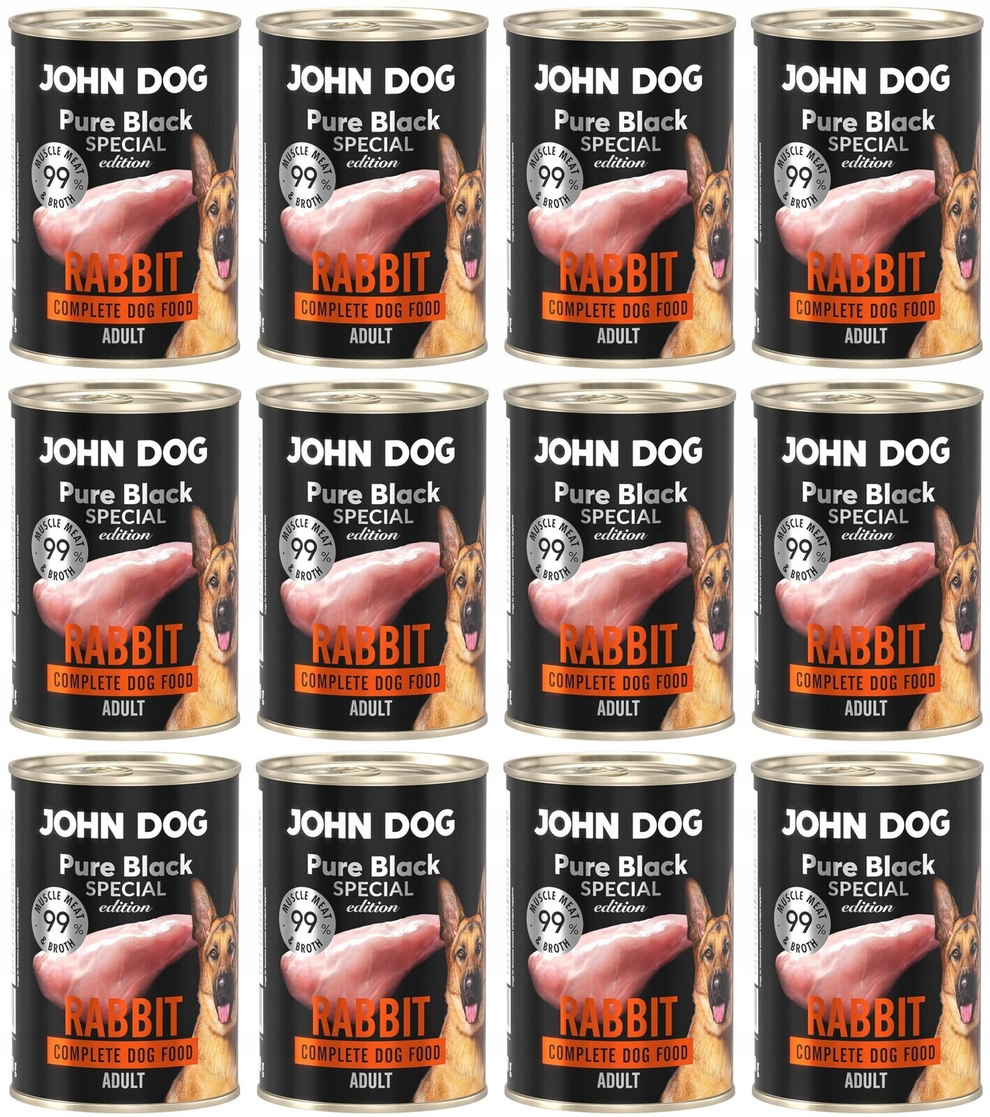 John Dog Pure Black Special Edition Králík 6 x 400 g
