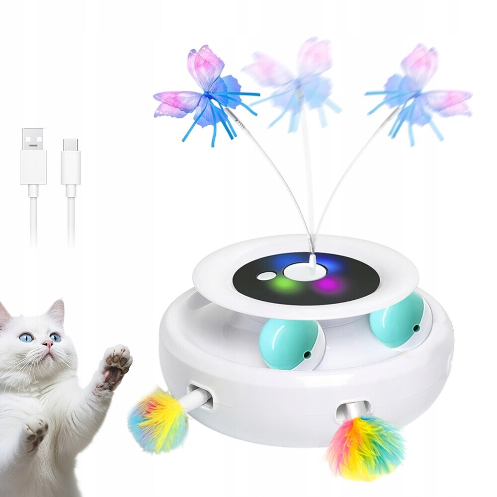 Hračka Pro Kočky Bezpečná A Odolná S Časovačem 3V1