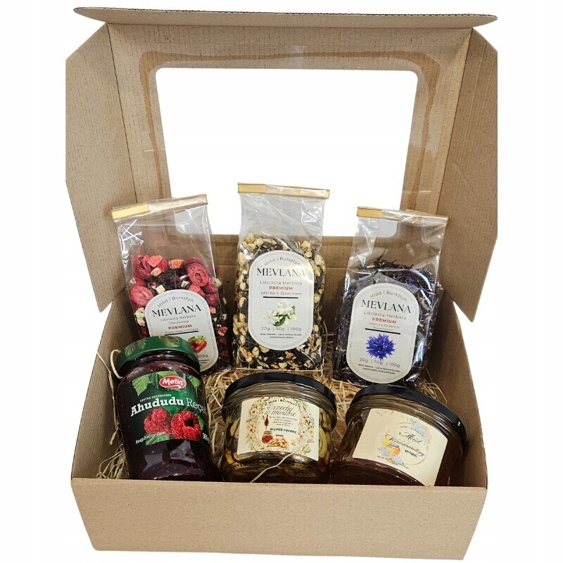 Dárková Sada Box turecký čaj Mevlana 3 příchutě zavařeniny džem med
