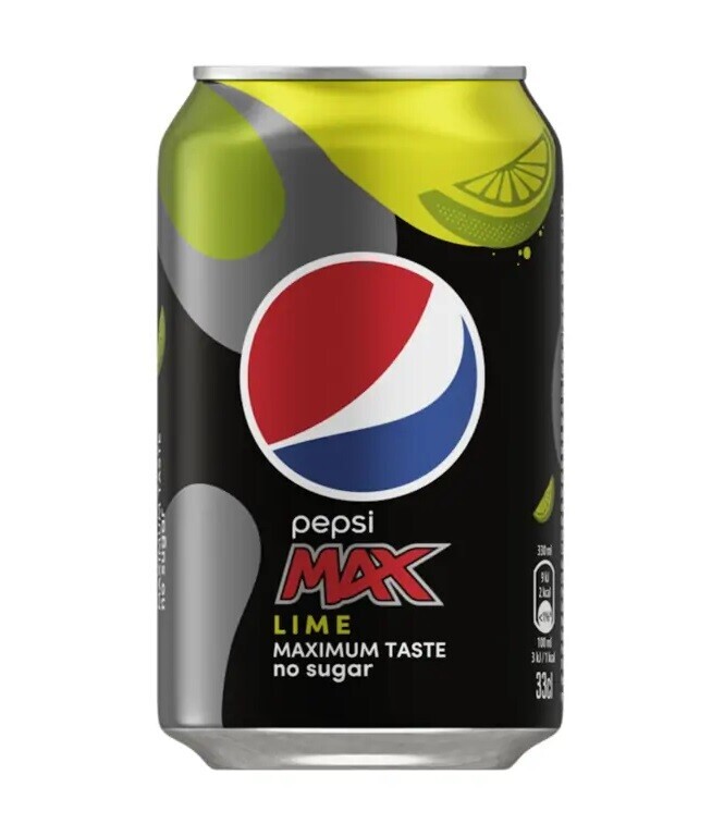 Sada 24 ks: Nápoj Pepsi Max Lime bez cukru plechovka 330 ml