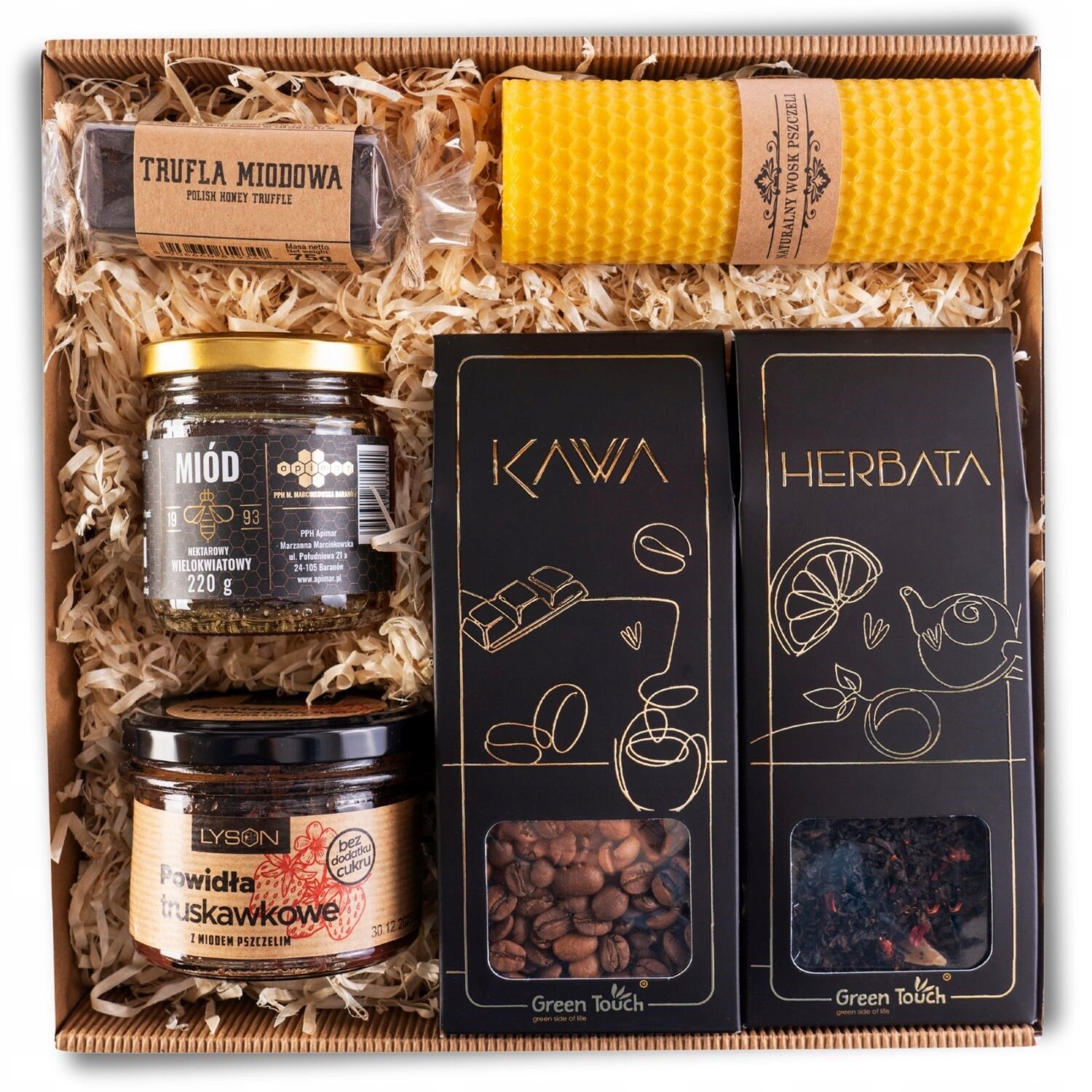 Dárkový Koš Set Čaj Káva Med Prémiová Svíčka Na Narozeniny Nápad