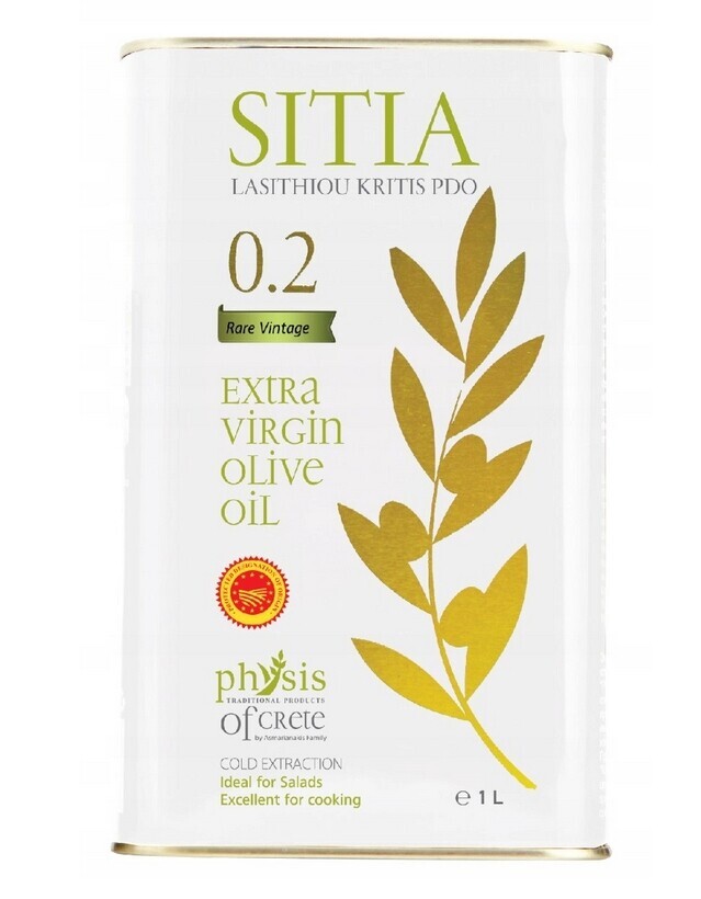 Extra panenský olivový olej 1L Sitia P.d.o. Řecká fyzika krve 0,2%