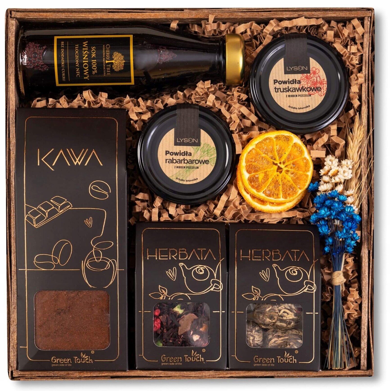 Dárkový Koš Sada Kvetoucích Čajů Káva Šťáva Povidla K Narozeninám Svatba