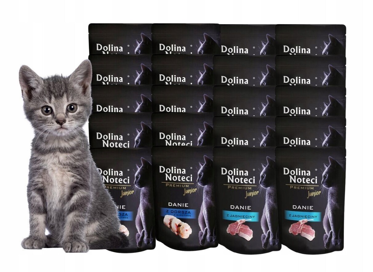 Dolina Noteci Premium Mokré krmivo pro kočky Junior 20x85 g Jehněčí a příčesek