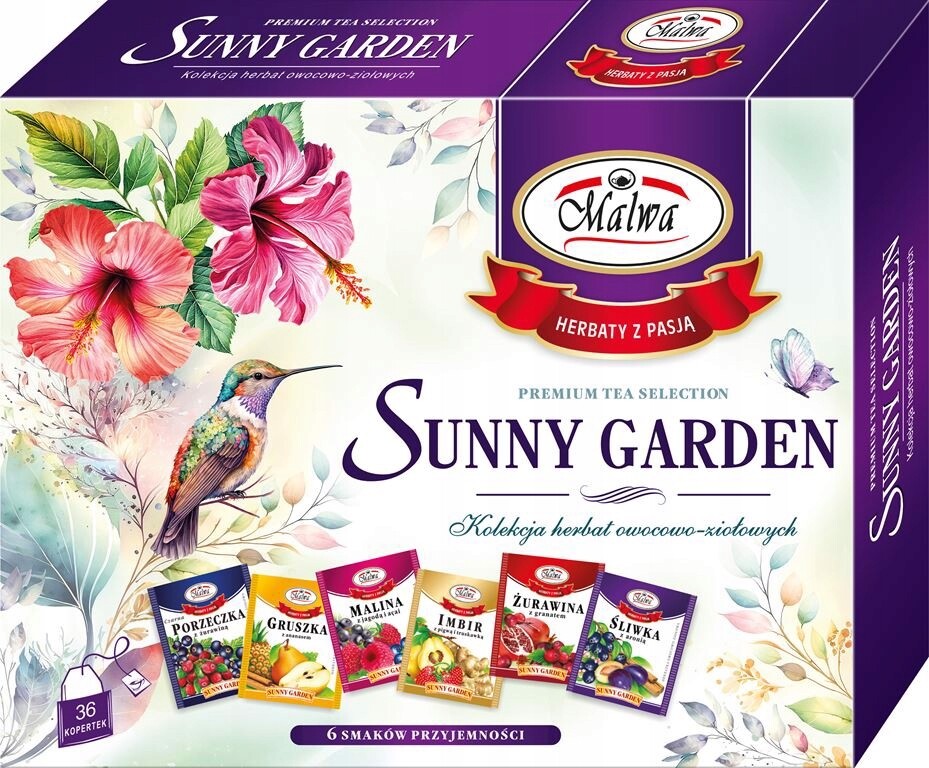 Malwa Sunny Garden Exkluzivní kolekce čajů 72 g (6 x 6 x 2 g)