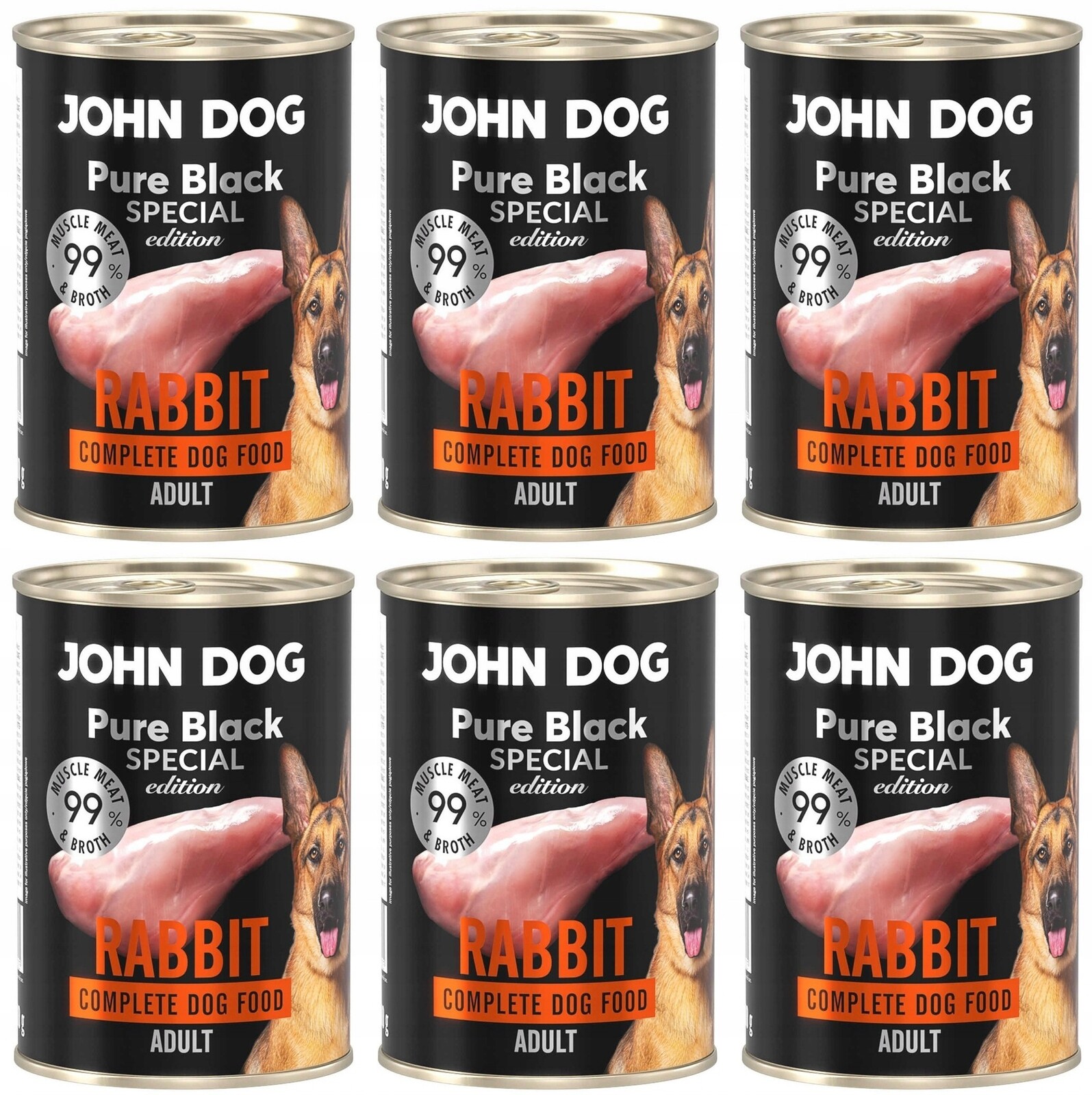 John Dog Pure Black Special Edition Králík 6 plechovek 400 g