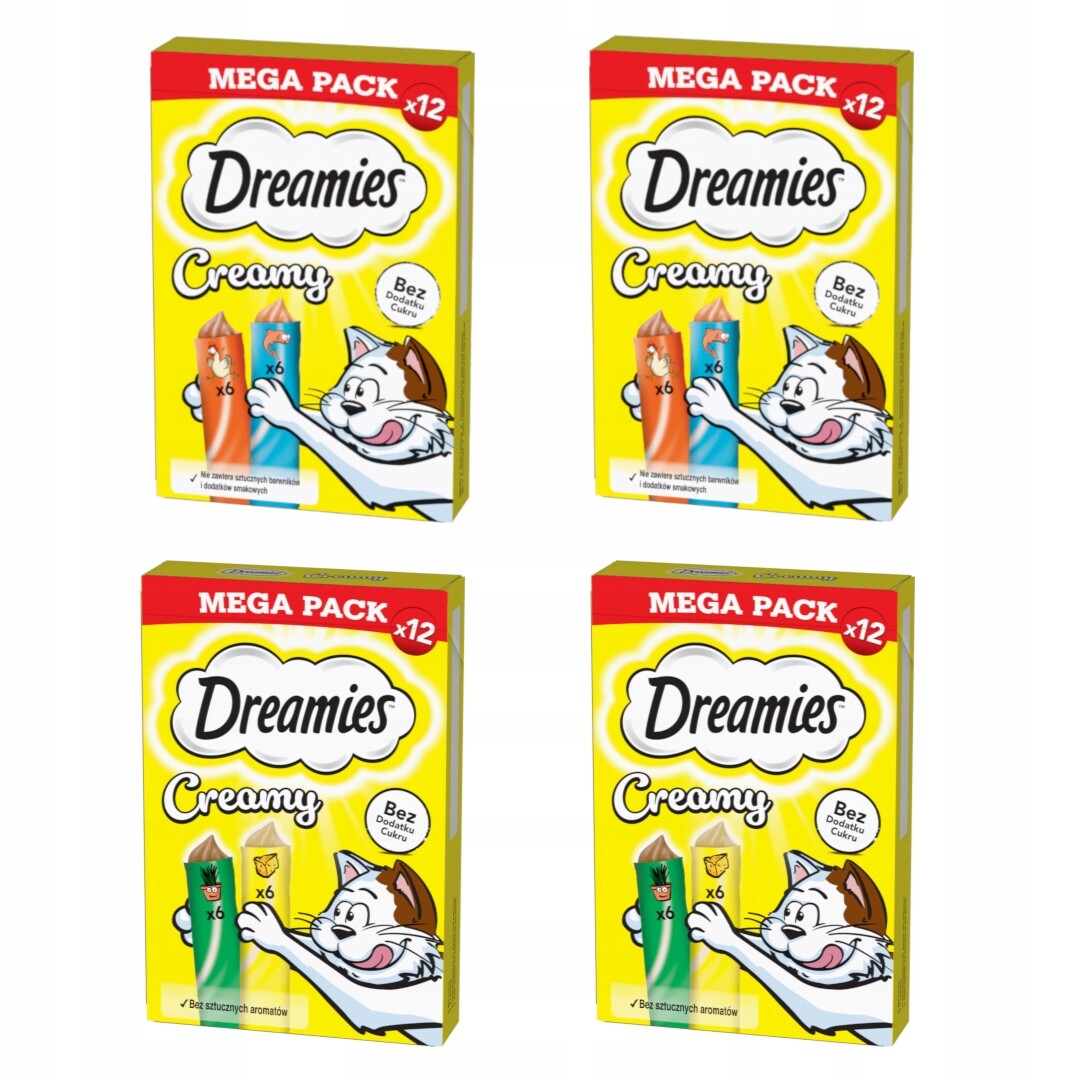 Dreamies Creamy Mix Chutí 48x10g Krémová Pamlsek pro kočky