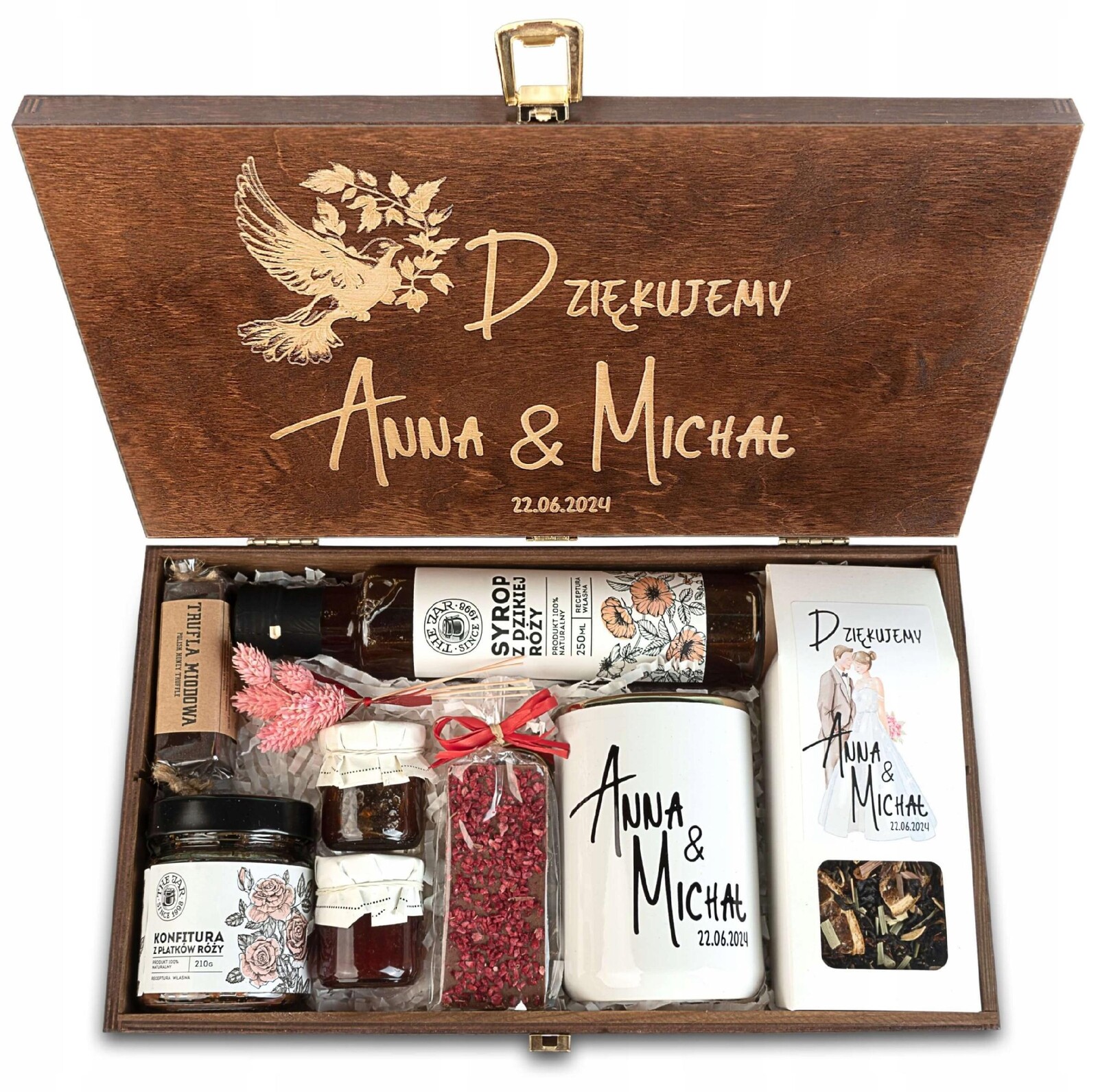 Dárková Krabička Sada Čaj Poděkování Gravírování Narozeniny Výročí